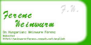 ferenc weinwurm business card